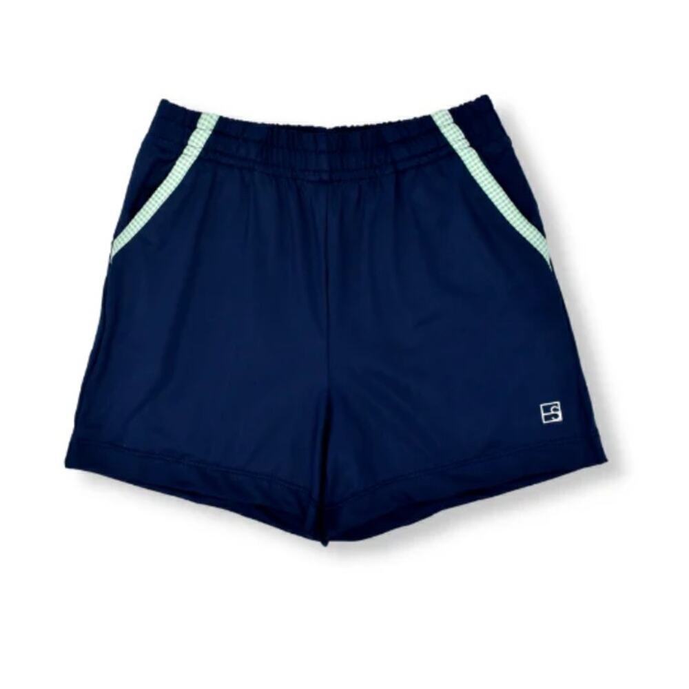 Set Athleisure Nathan Short- Navy & Green Mini Gingham size 6